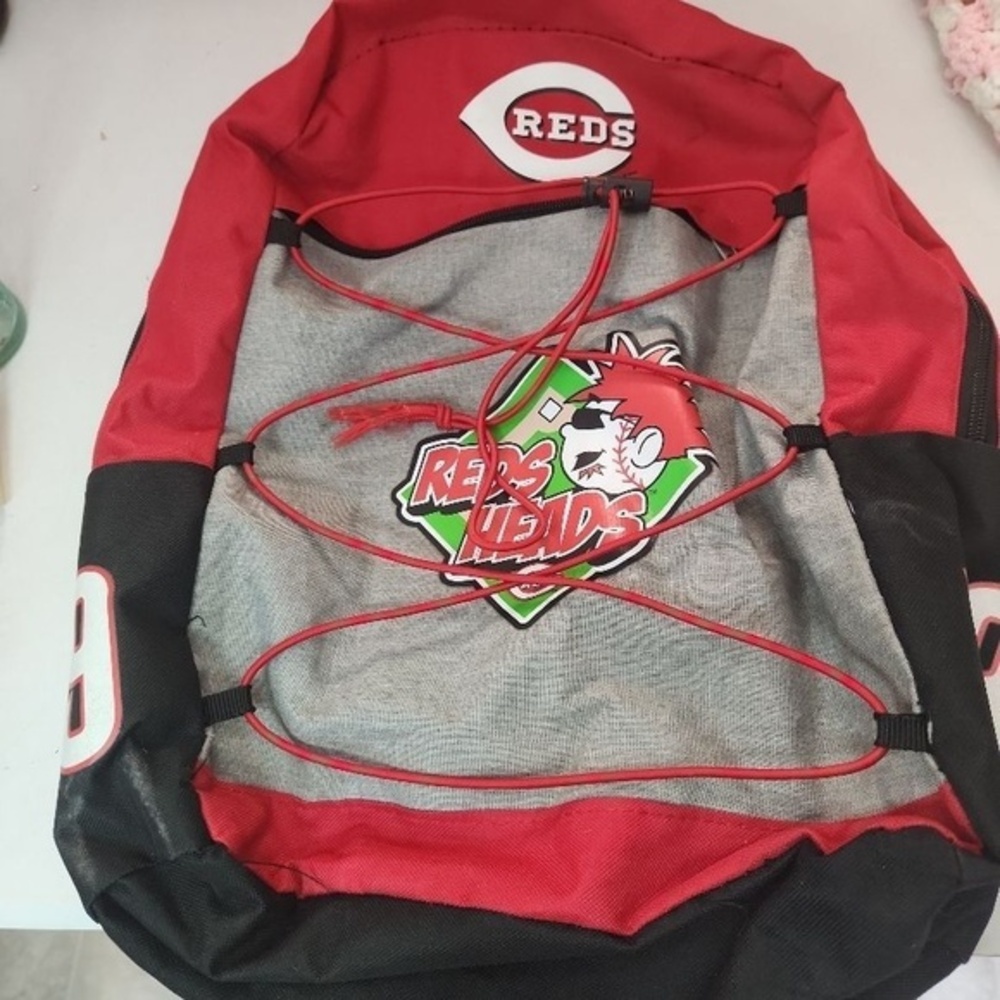Cincinnati Reds‎ Backpack Kids Joey Votto Red Drawstring Front Bungee Cords MLB